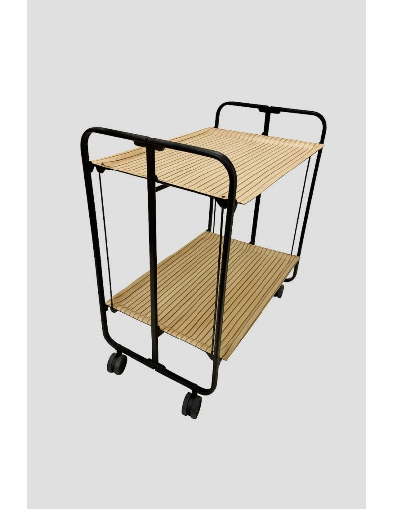 Carrello da cucina pieghevole nero con ruote BAUHAUS 2 ripiani