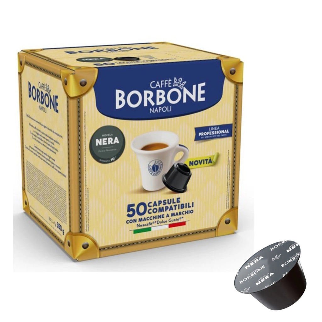 CAFFE BORBONE COMPATIBILI NESCAFÈ DOLCE GUSTO 50 CAPSULE CIALDE MISCELA NERA
