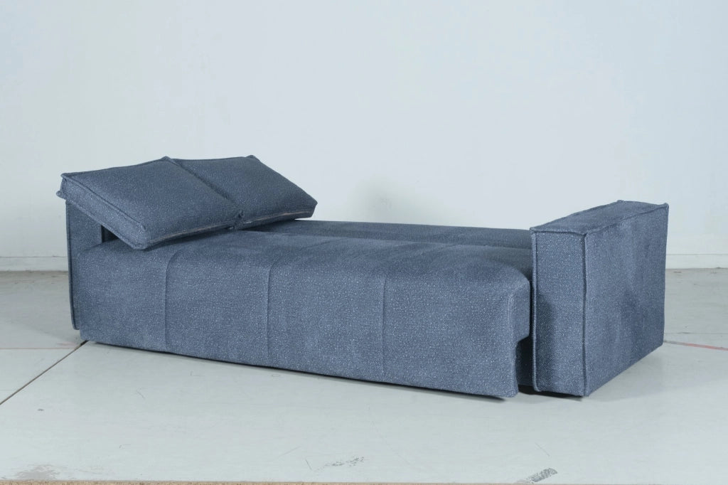 Naturno, Divano Letto 3 Posti Contenitore, 231x99 cm blu