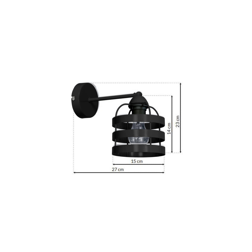 Applique da parete Milagro Lars MLP797 nero E27 60W