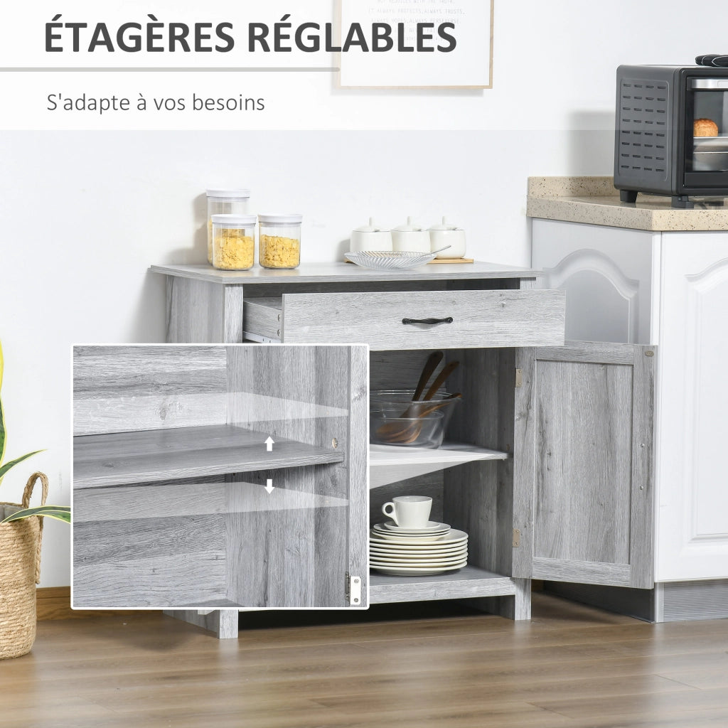 Buffet ¨C zephmum ¨C Legno Effetto Grigio Chiaro 80x39.7x80