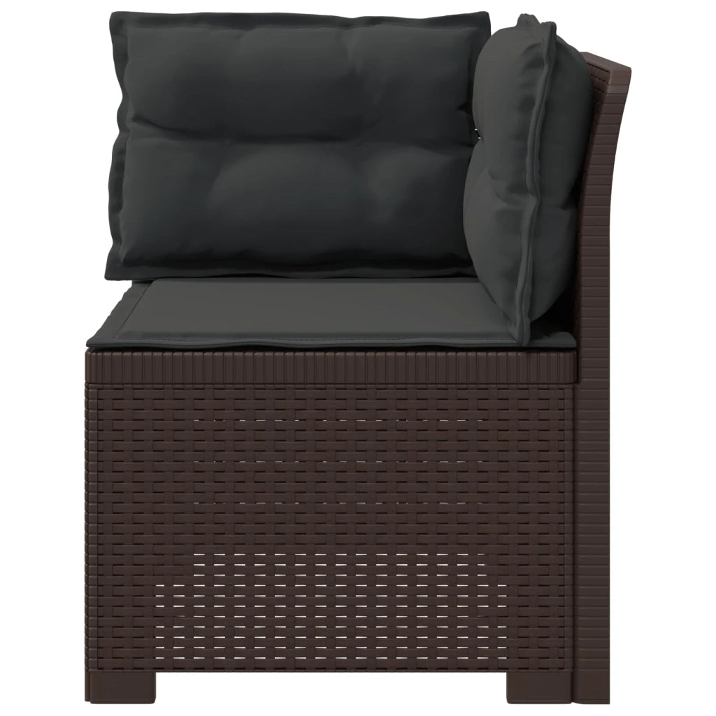 Divano da Giardino a 1 Posto con Cuscini Aspetto Rattan PP 8011837