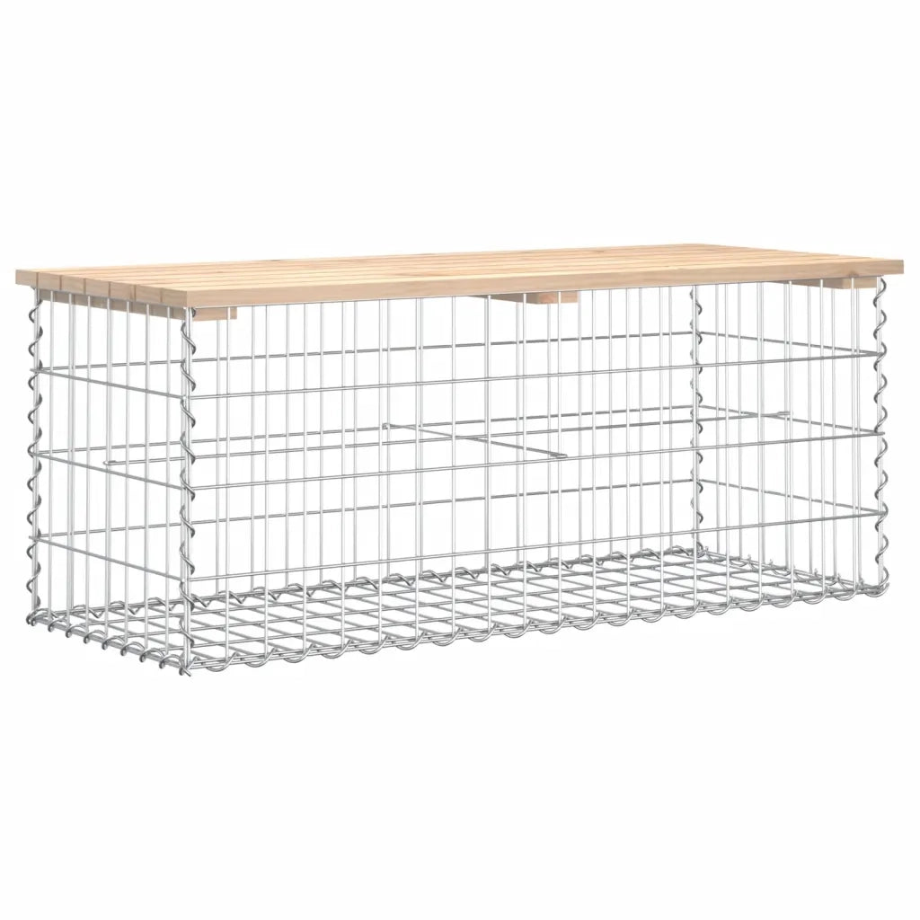 Panca Giardino Design Gabbione-Sgabello-Panca da esterno 103x44x42 cm Legno Massello Pino 139411