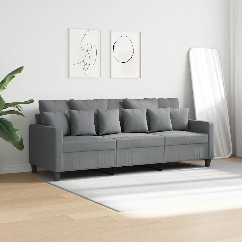 Divano a 3 Posti Grigio Chiaro 180 cm in Tessuto 359275
