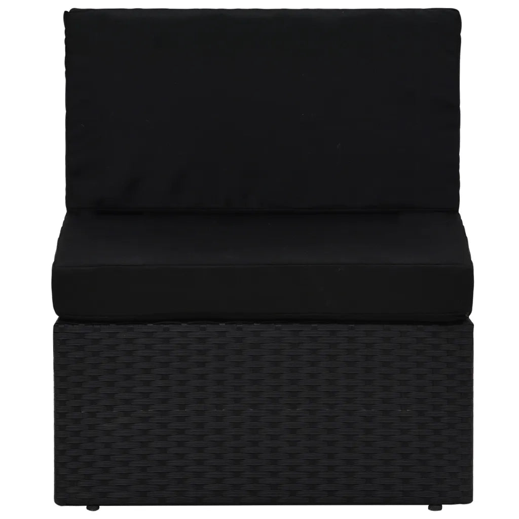 Seduta Centrale Modulare in Polyrattan Nero 49498