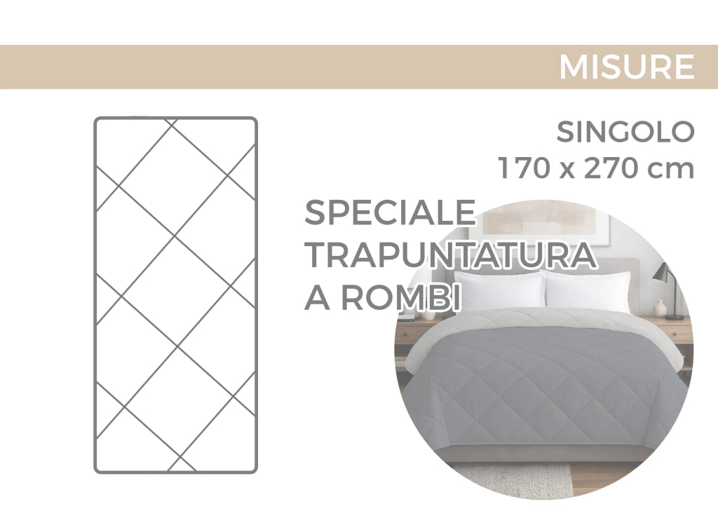 Trapuntino Piumino Estivo Primaverile 100gr/mq Leggero Disegno Pois - Singolo - Beige