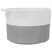 Cesto per Biancheria Grigio e Bianco ?55x36 cm in Cotone CFW6646183
