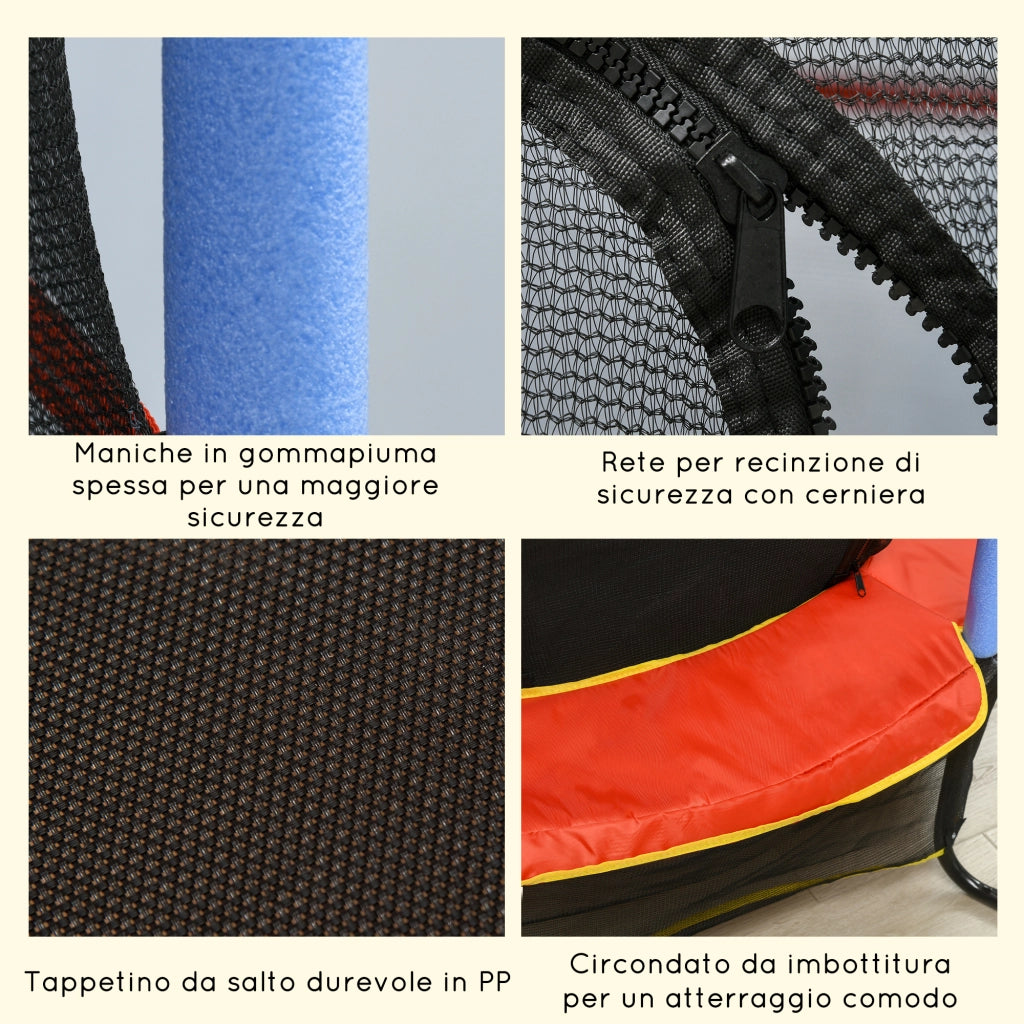 Trampolino per Bambini con Rete Sicurezza ¨C zephmum ¨C Blu