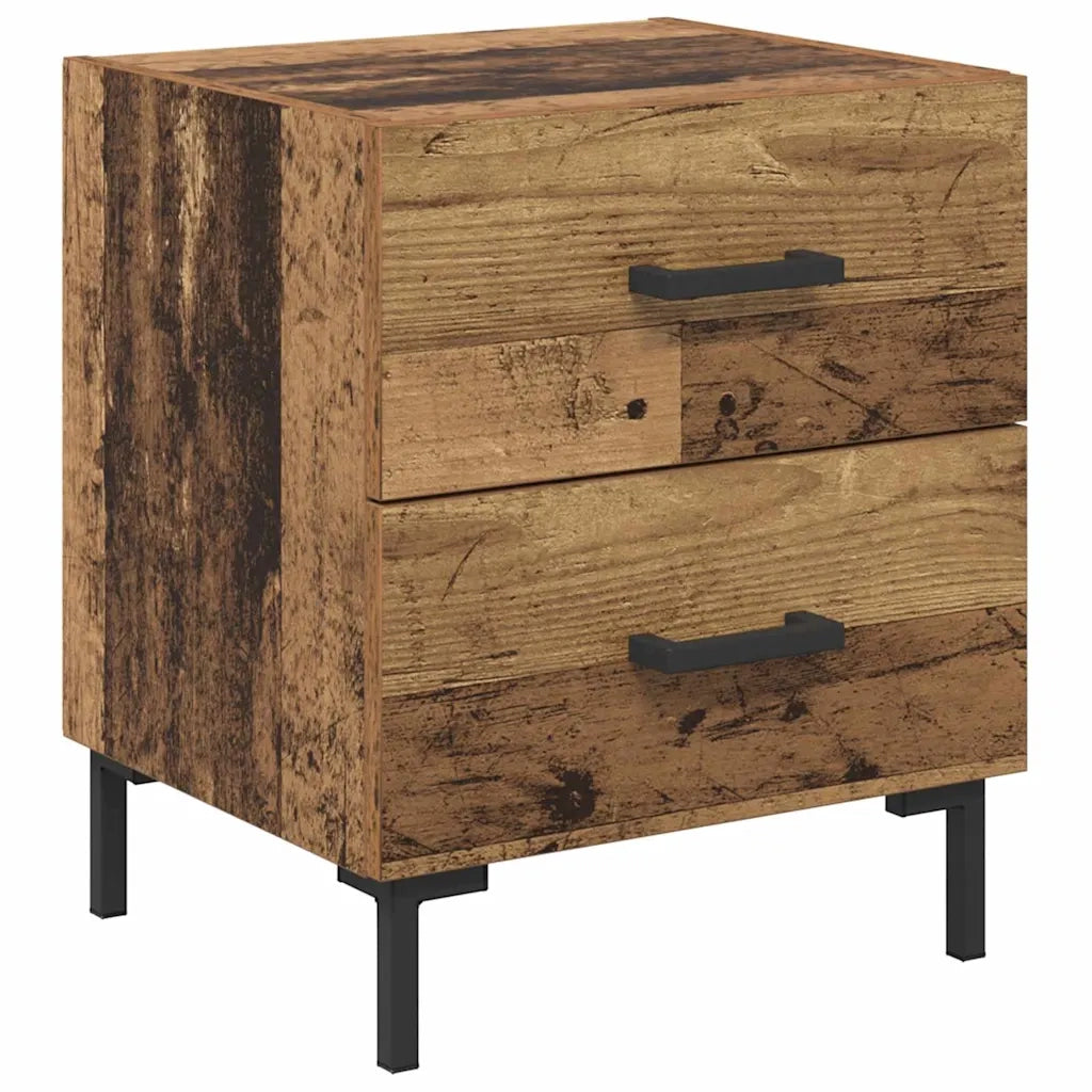 Set di 2 Comodini | Armadio da Notte | Mobiletto da notte Legno vecchio 40 x 35 x 47,5 cm