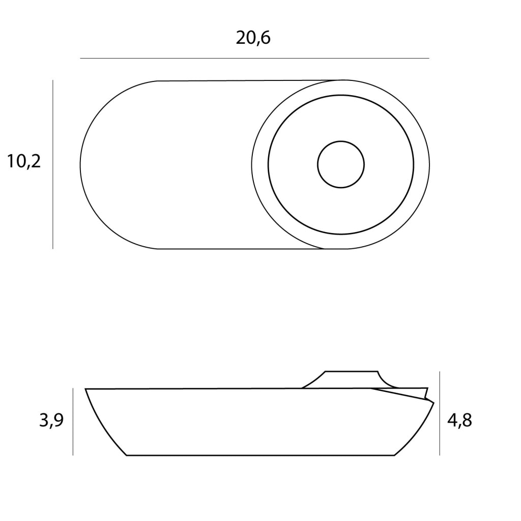 Faretto soffitto LED 10W orientabile ovale bianco VECTOR