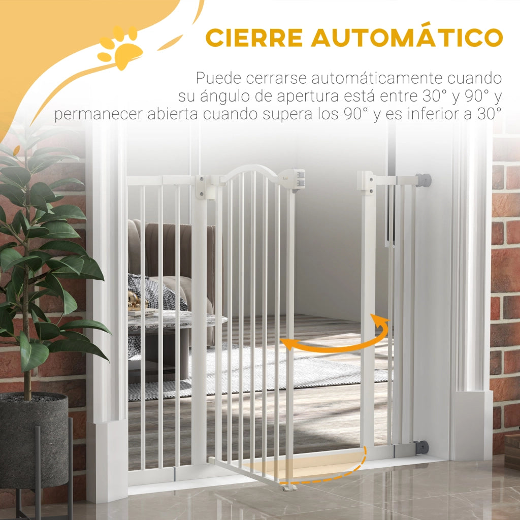 Barriera di Sicurezza Regolabile per Cani con 2 Estensioni ¨C Minimal ¨C Bianco 76-104 cm