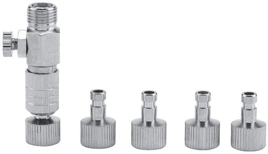 Adattatore di Rilascio Rapido per Pennello d'Aria - Accessori per Pennello d'Aria - Adattatore di Disconnessione con Rilascio Rapido - Set di Connesioni Rapide 1/8 con 4 Connesioni
