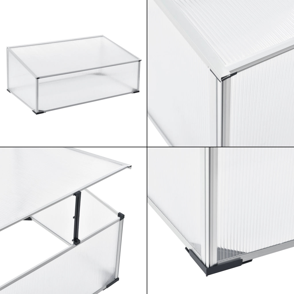 Mini Serra da Balcone/Terrazza per Piante Box Traslucido in Policarbonato 60 x 100 x 30/40 cm Protezione Piantine con Tettuccio Apribile