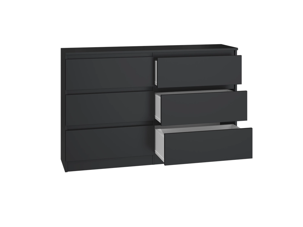 Cassettiera MALWA M6/120 nero per camera e soggiorno