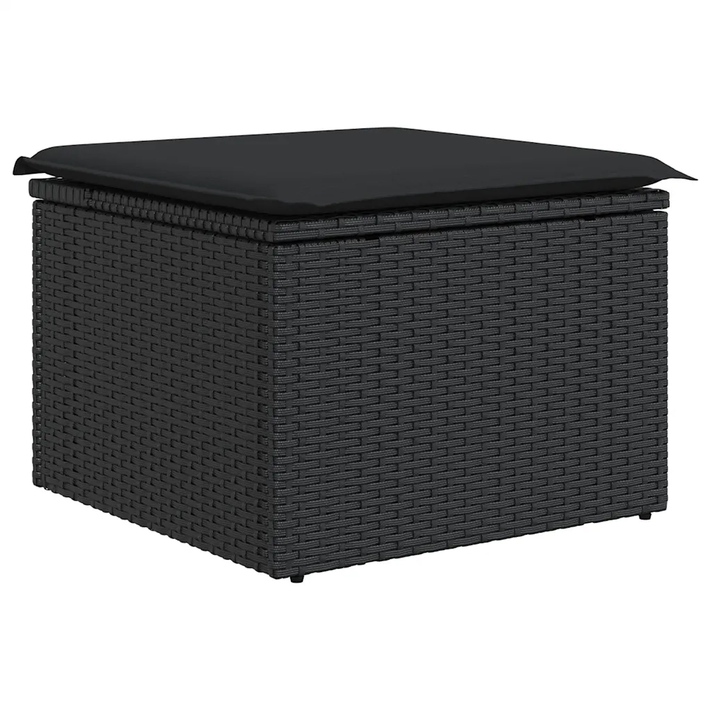 Set Divani da Giardino con Cuscini 7pz Nero Polyrattan 3327058