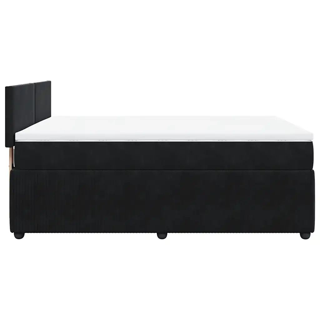 Giroletto a Molle con Materasso Nero 140x190 cm in Velluto 3290030