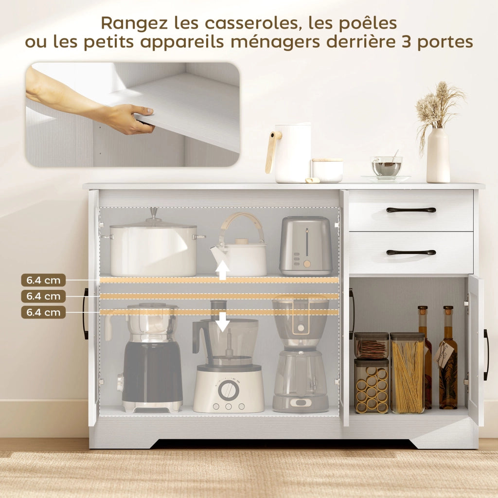 Cassettiera con ante ¨C Minimal ¨C Bianco 120x38x79