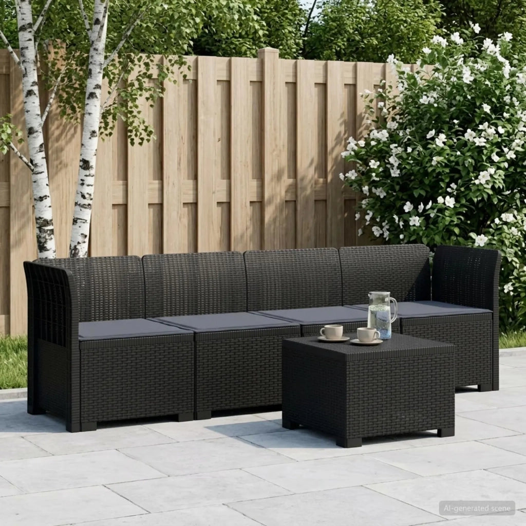 Divano da Giardino a 4 Posti con Cuscini in Stile Rattan PP 3443857