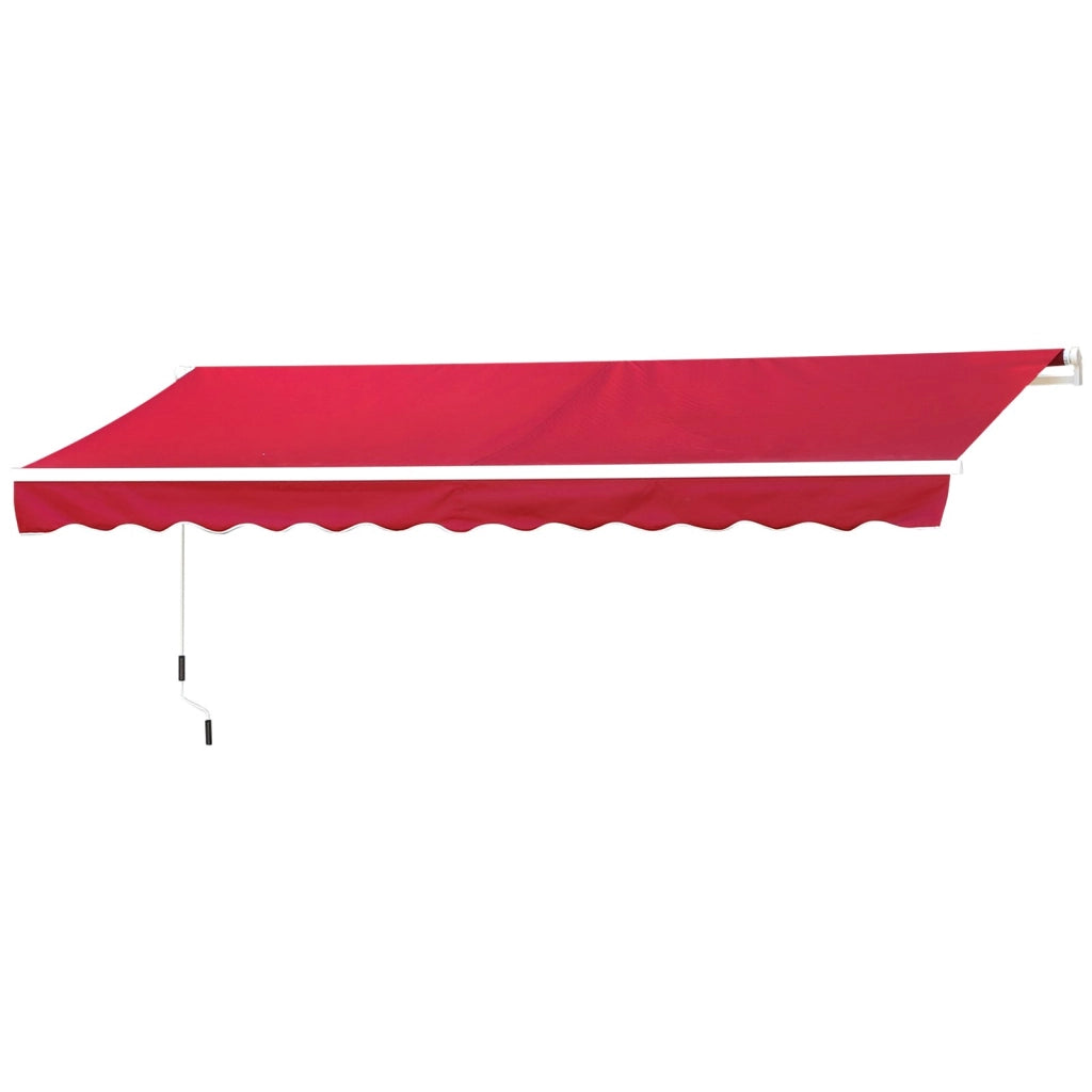 Easycomfort Tenda da Sole Avvolgibile a Caduta con Manovella, in Alluminio e Poliestere, 295x245cm, Rosso Scuro