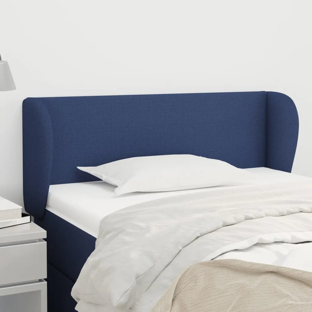 Testiera | Testata ad Orecchio Blu 103x23x78/88cm in Tessuto
