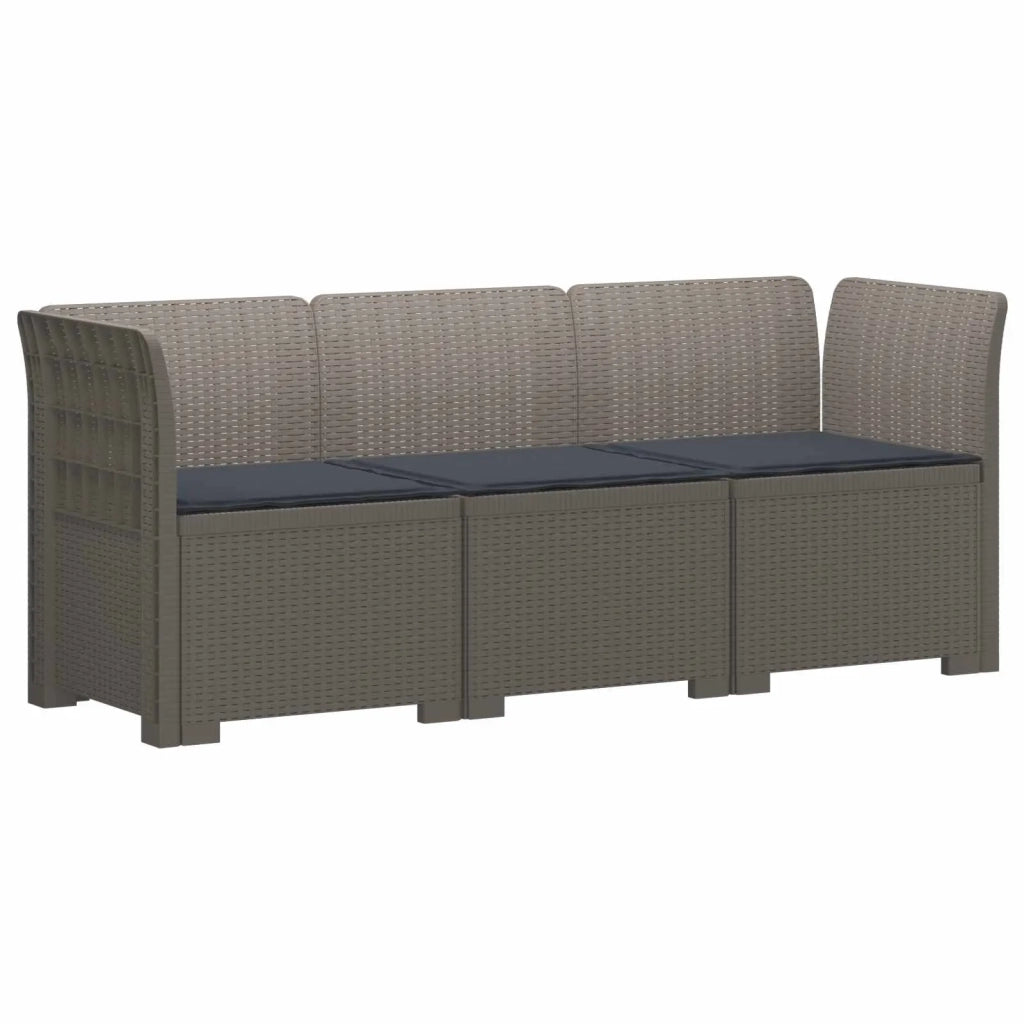 Divano da esterno-Divano da Giardino 3 posti con cuscini in look rattan PP 764471