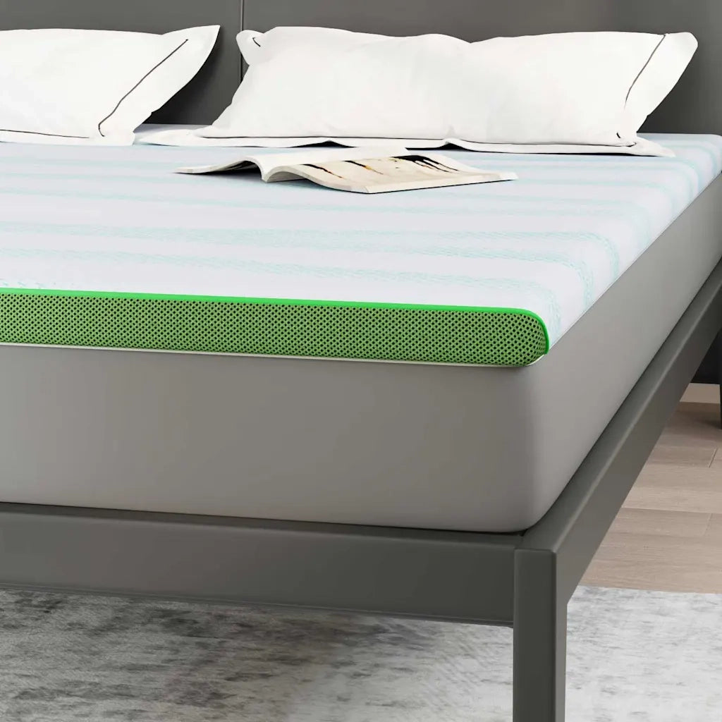 Topper per materasso Bianco e Verde 180 x 200 cm 4106163