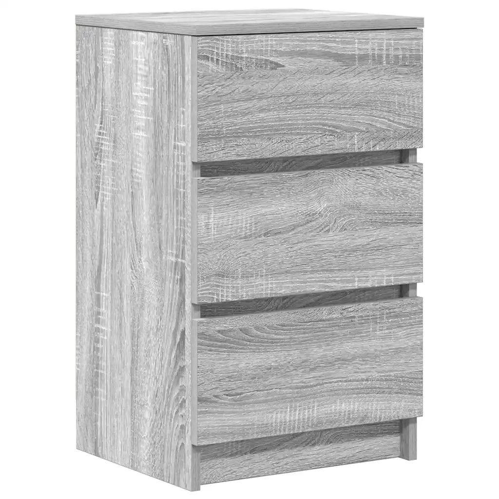 Comodino con 3 Cassetti Grigio Sonoma 39x35x65 cm 861347