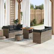 Set Divano da Giardino con cuscino 9 pcs Grigio polyrattan 3363388