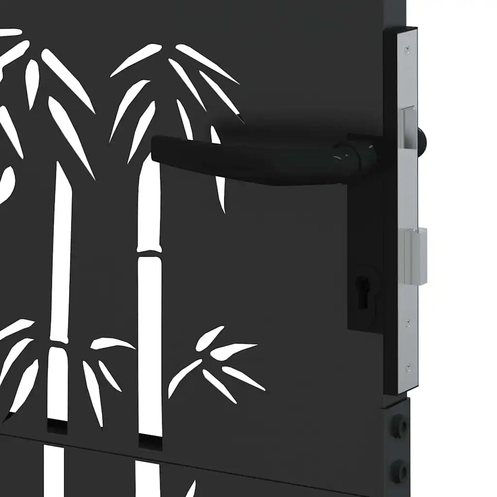 Cancello da giardino con blocco Nero 110 x 130 cm 42015895