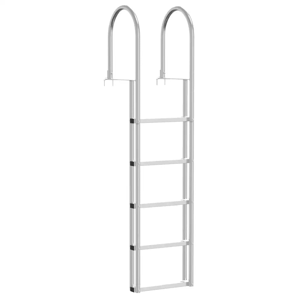 Scala da Dock a 5 Gradini Argento 45 ×11,5 ×190 cm Alluminio