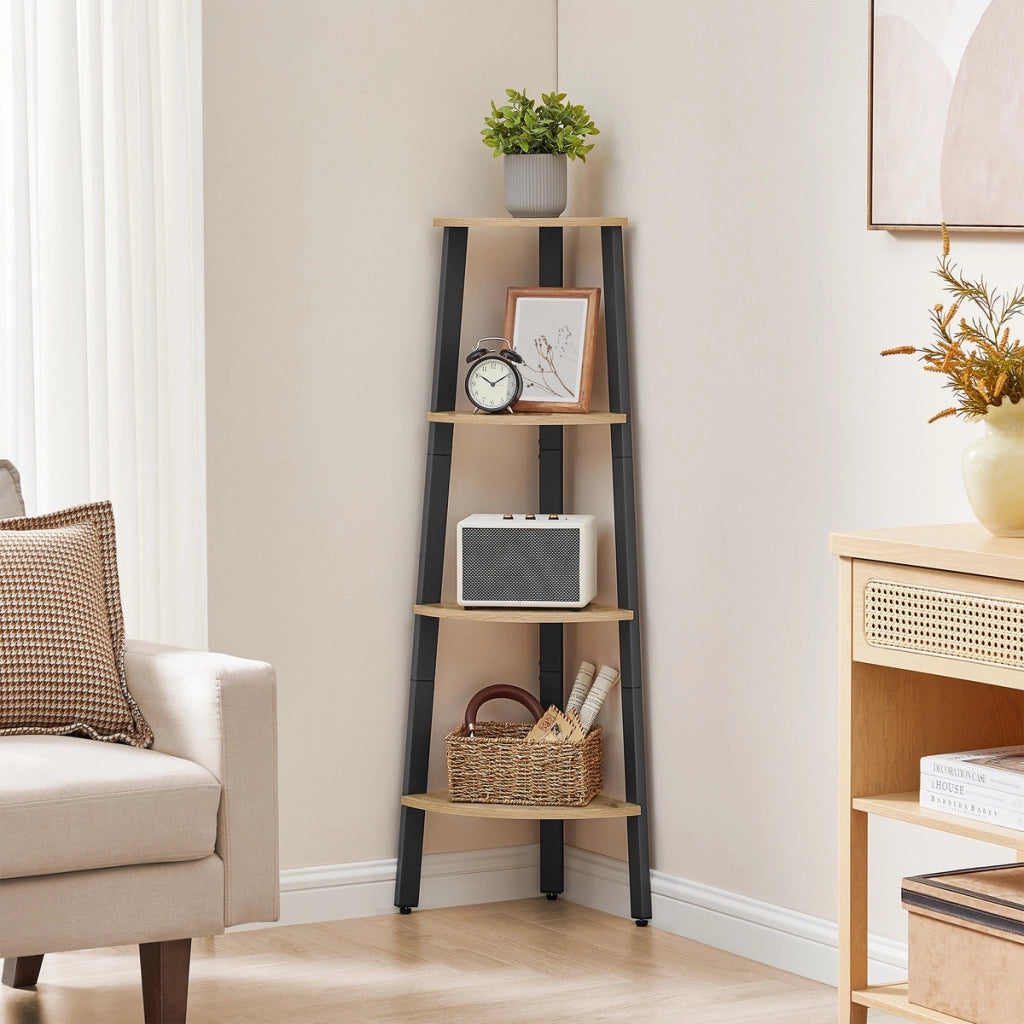 Libreria angolare Industrial Artisan con 4 ripiani