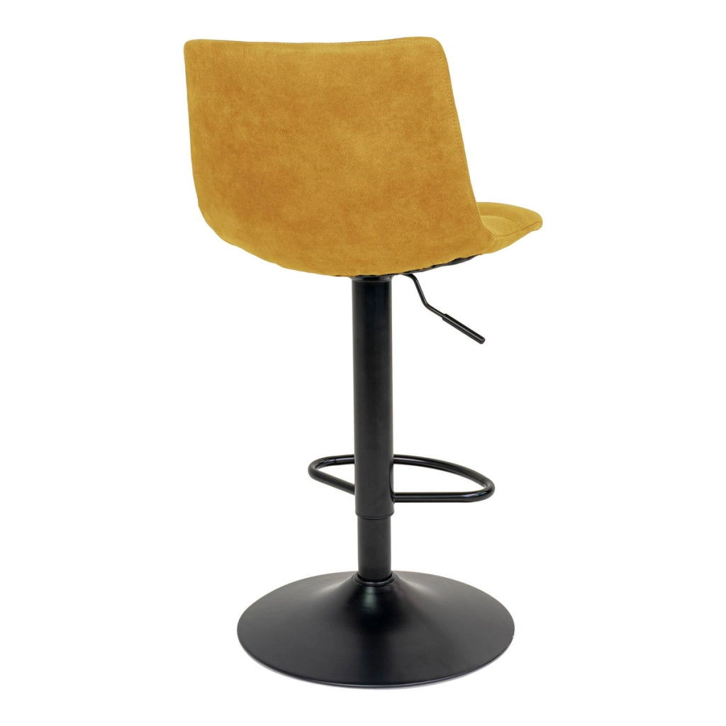 Set di 2 Sgabelli Alti Middelfart, Giallo, Velluto, 43x43x108 cm