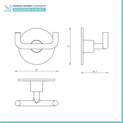 Set accessori a muro 5 pezzi in acciaio cromato e viti incluse  Idea