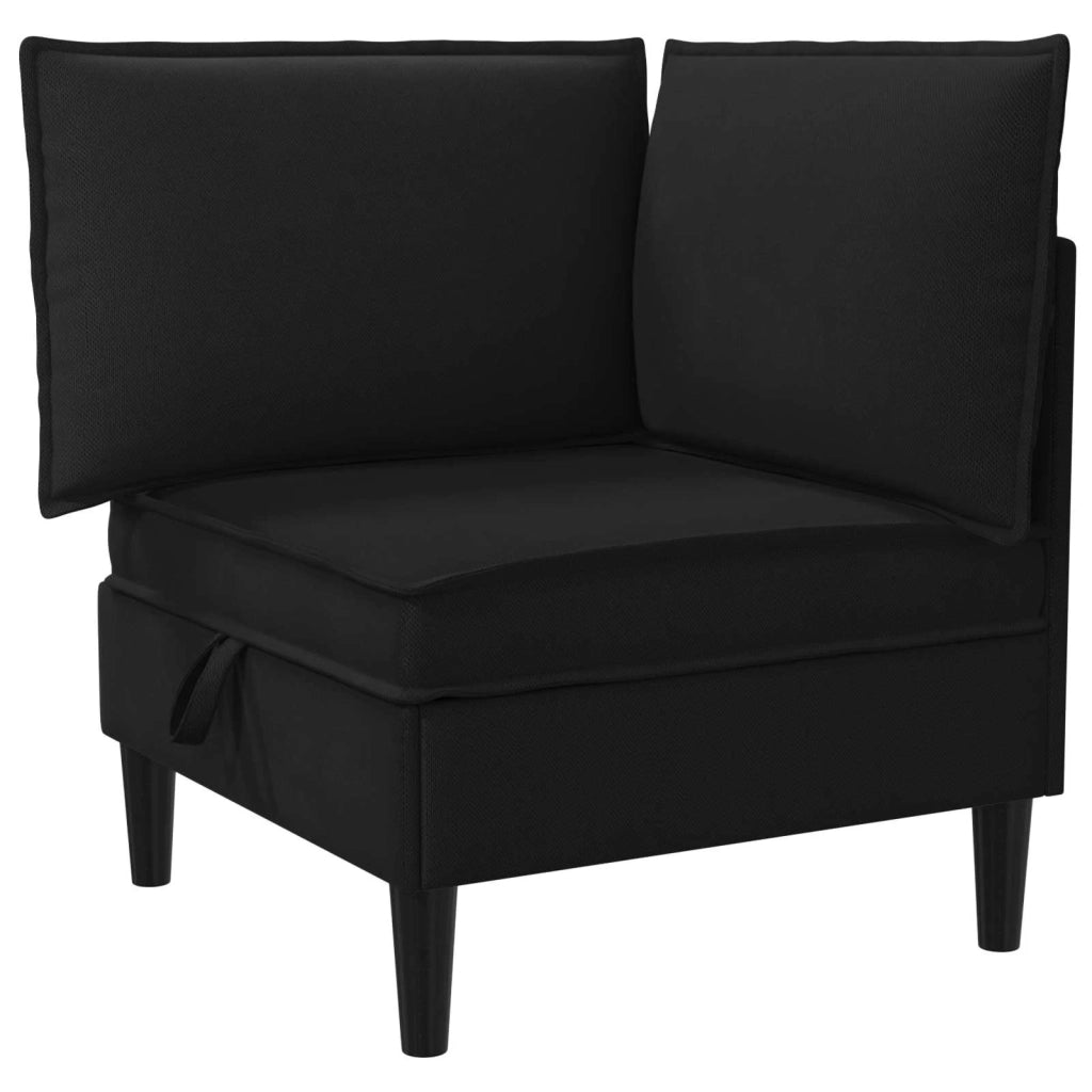 Divano Angolare con Storage Nero Velluto 42027093