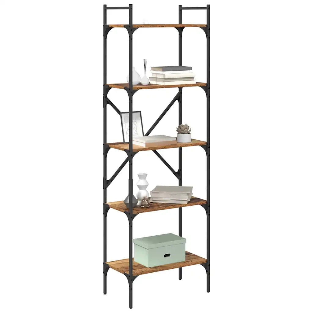 Libreria-Scaffale per Libri-Mobile di Stoccaggio Legno vecchio 56 x 32 x 174 cm Legno multistrato