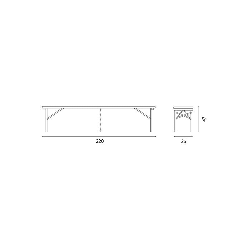 Set di due panche MOIA birreria, 220 x 24 x 48 cm