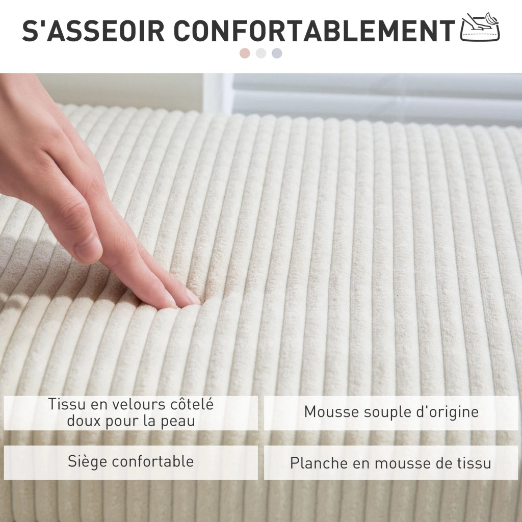 Pouf contenitore in velluto ¨C Minimal ¨C 112x42x40 cm beige