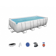 Piscina fuori terra rettangolare Bestway Power Steel 56465 549x274x122 cm con filtro, scaletta e copertura