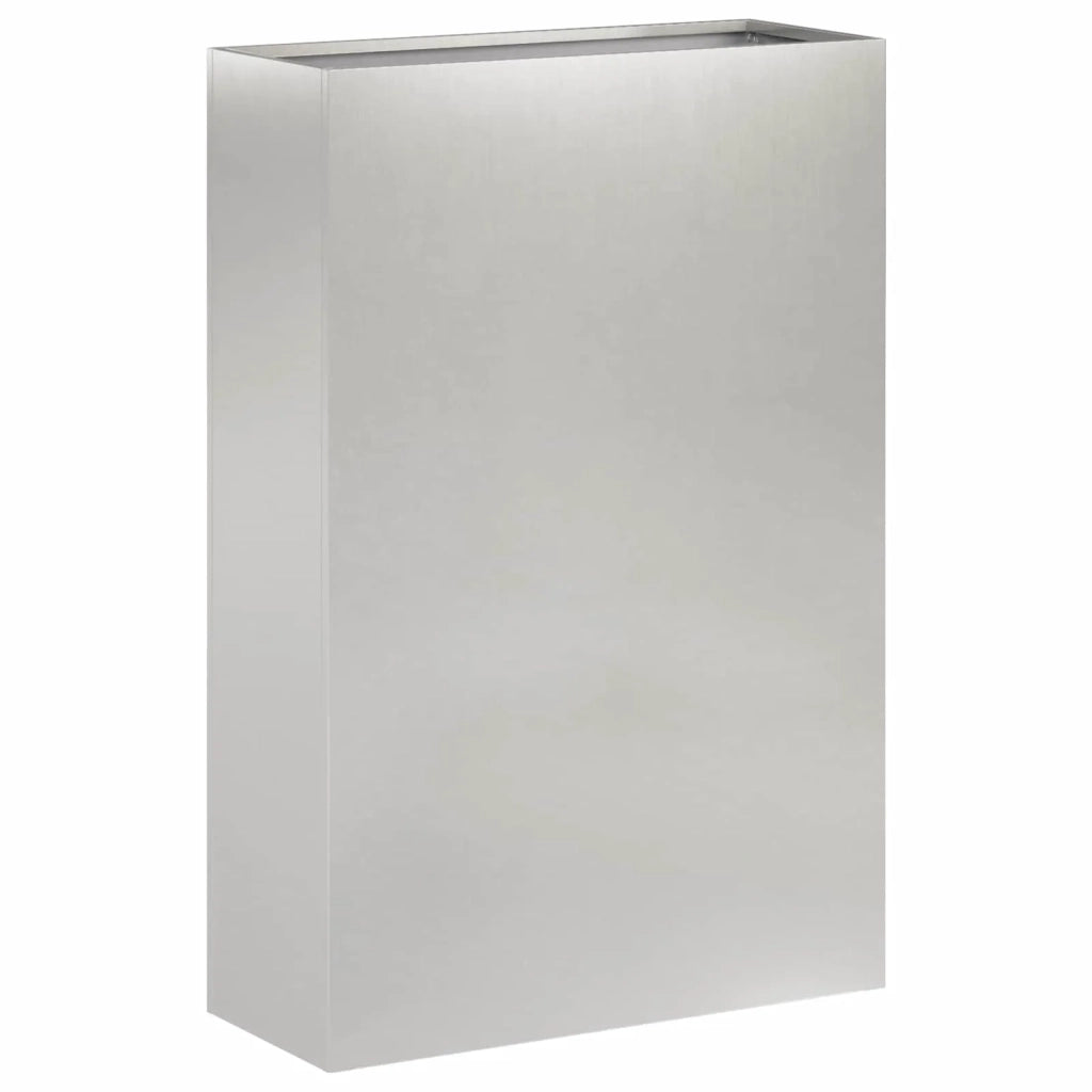 Vaso da giardino 2 pz Argento 40 x 20 x 75 cm Acciaio Inox 8005437