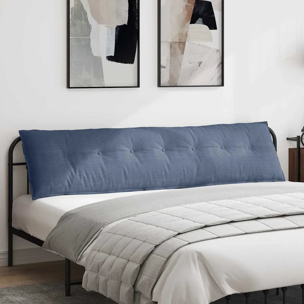 Cuscino per Schiena | Cuscino dorsale Blu 200 x 50 cm Tessuto in Cords