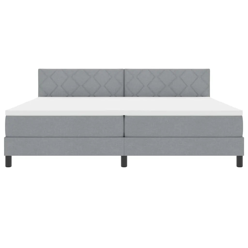 Letto a molle con materasso Grigio chiaro 200 x 200 cm Tessuto 3342310