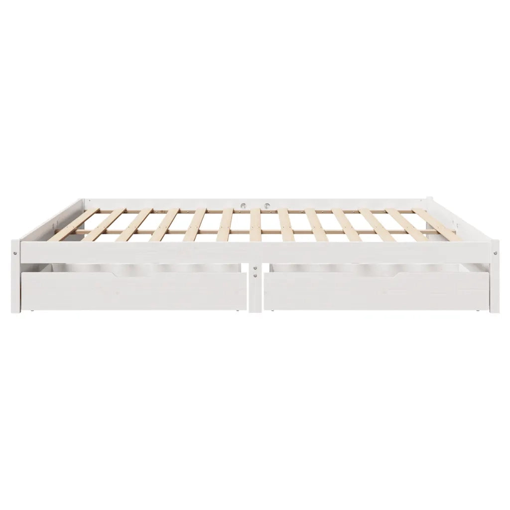 Letto senza Materasso-Struttura Letto Bianco 180x200 cm Legno Massello di Pino 560893