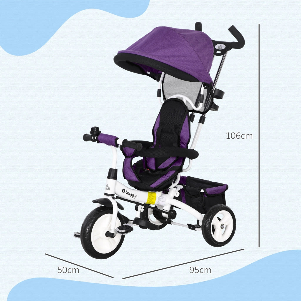 Triciclo per Bambini con Cinturino di Sicurezza ¨C Minimal ¨C Viola