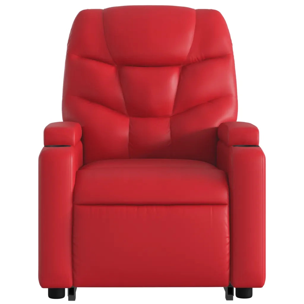 Poltrona Alzapersona Reclinabile Rosso in Similpelle 3204663