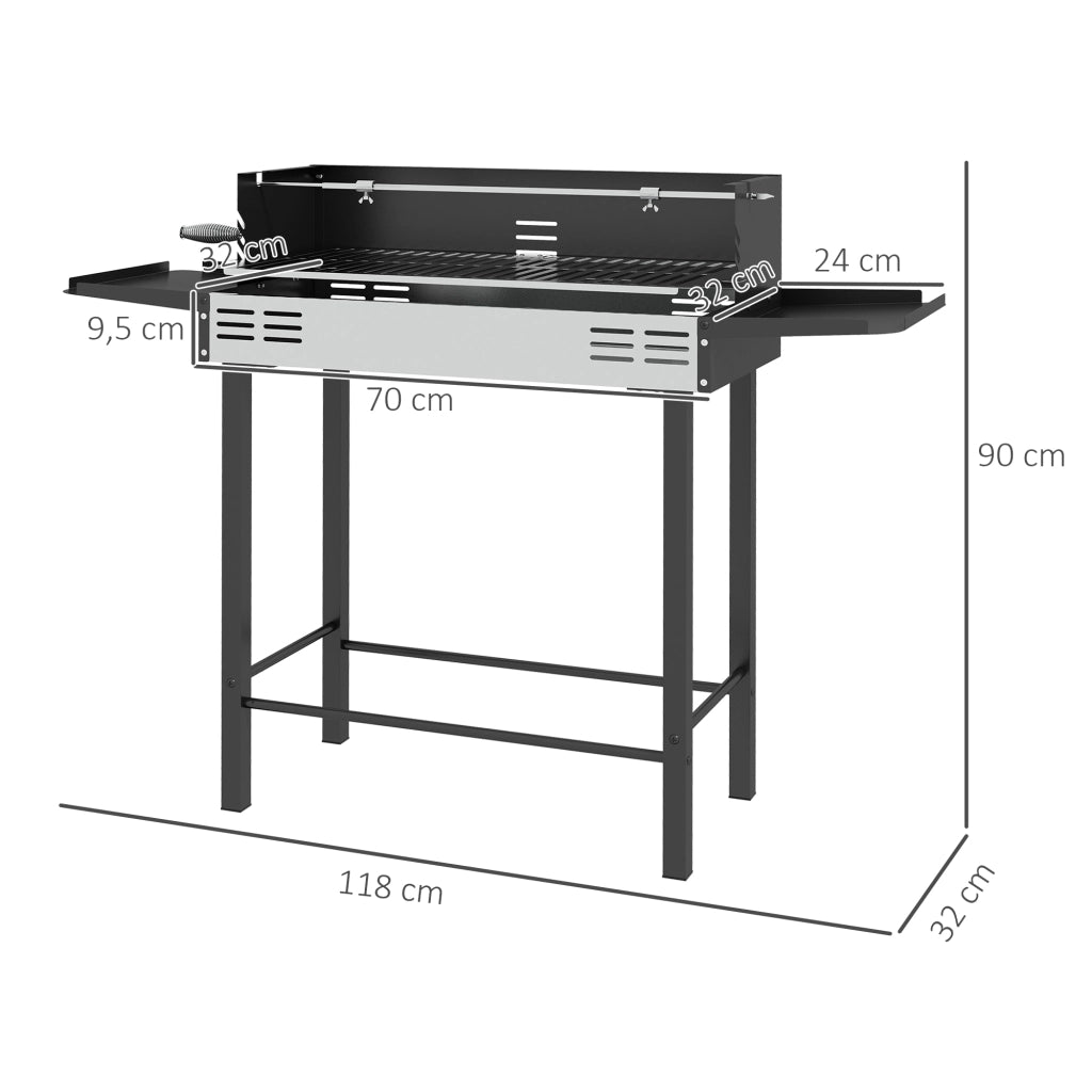 Barbecue a Carbone ¨C zephmum ¨C Grigio Antracite 118x32x90 cm