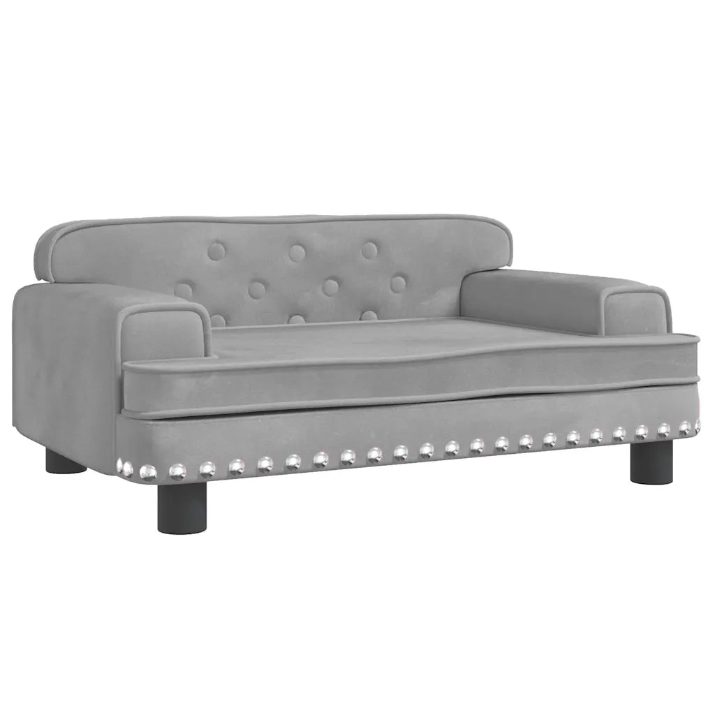 Divano per Bambini-Sofa-Divanetto Grigio Chiaro 70x45x30 cm in Velluto