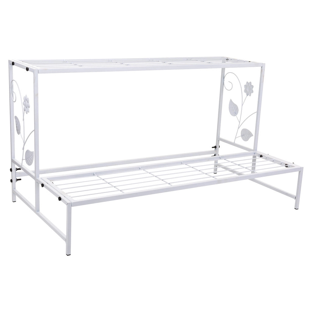 Supporto portavaso in metallo bianco 80x44x44h