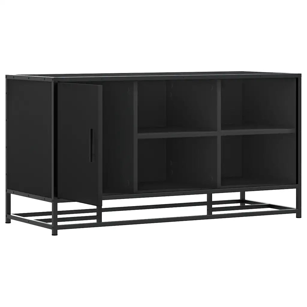 Scarpiera Nera 100x40x53,5 cm in Truciolato e Metallo 849214