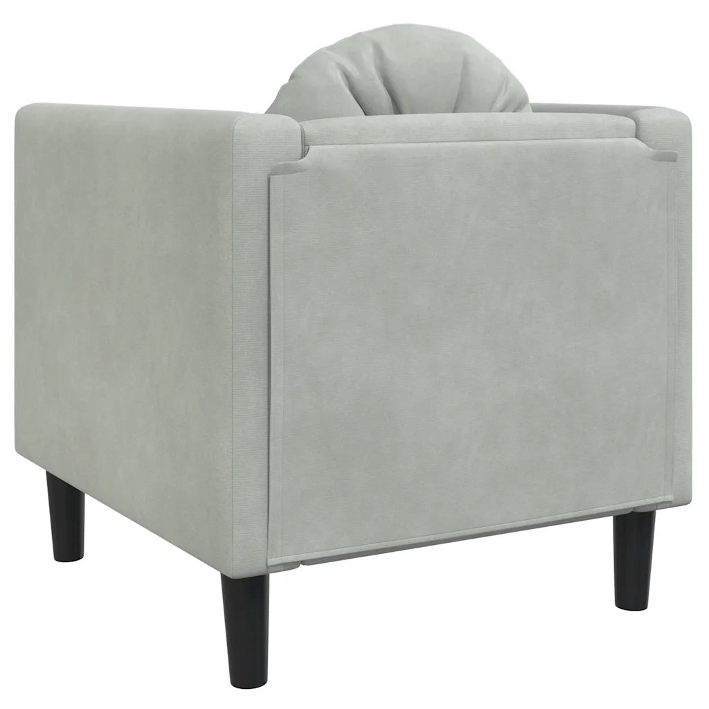 Poltrona | Sedia Relax con Cuscino Grigio Chiaro in Velluto
