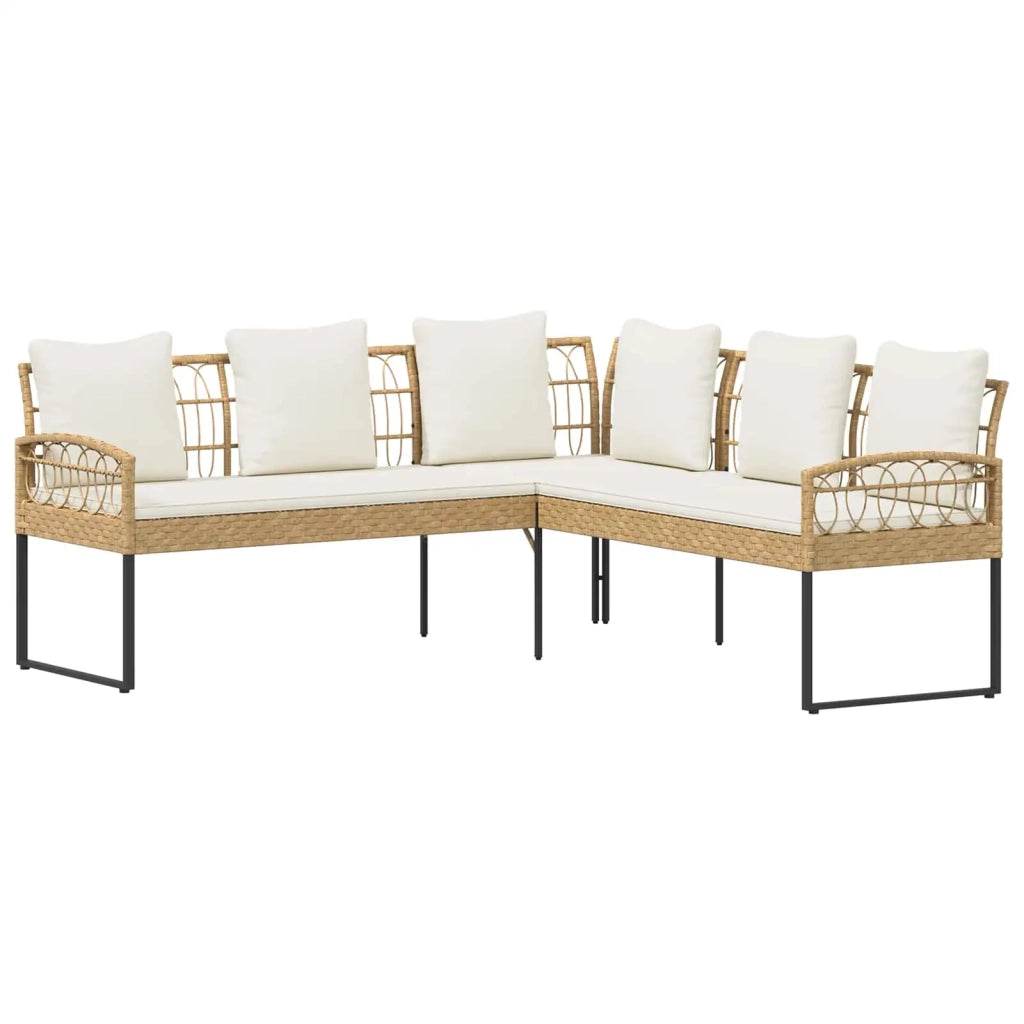 Set di Divano da Giardino con cuscino 2 pcs Naturale